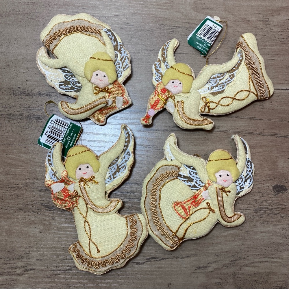Vintage 1990s Angel Christmas Ornaments Set